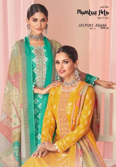 Jaipuri Adaah Vol 3 By Mumtaz Arts Fancy Cotton Salwar Kameez Collection